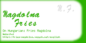 magdolna fries business card